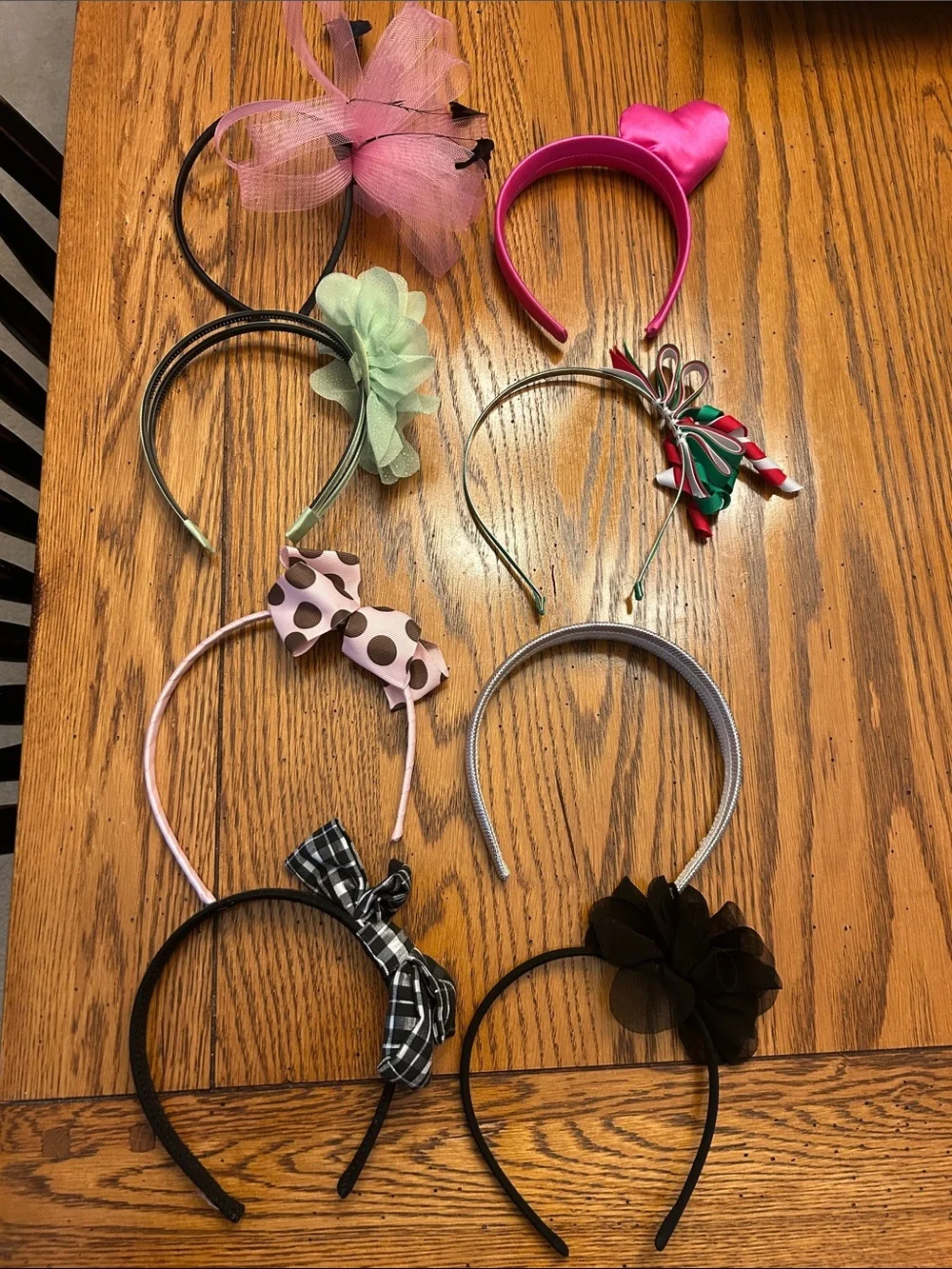 Assorted Decorative Headbands - Pink, Black, Green, Gray, Polka Dot